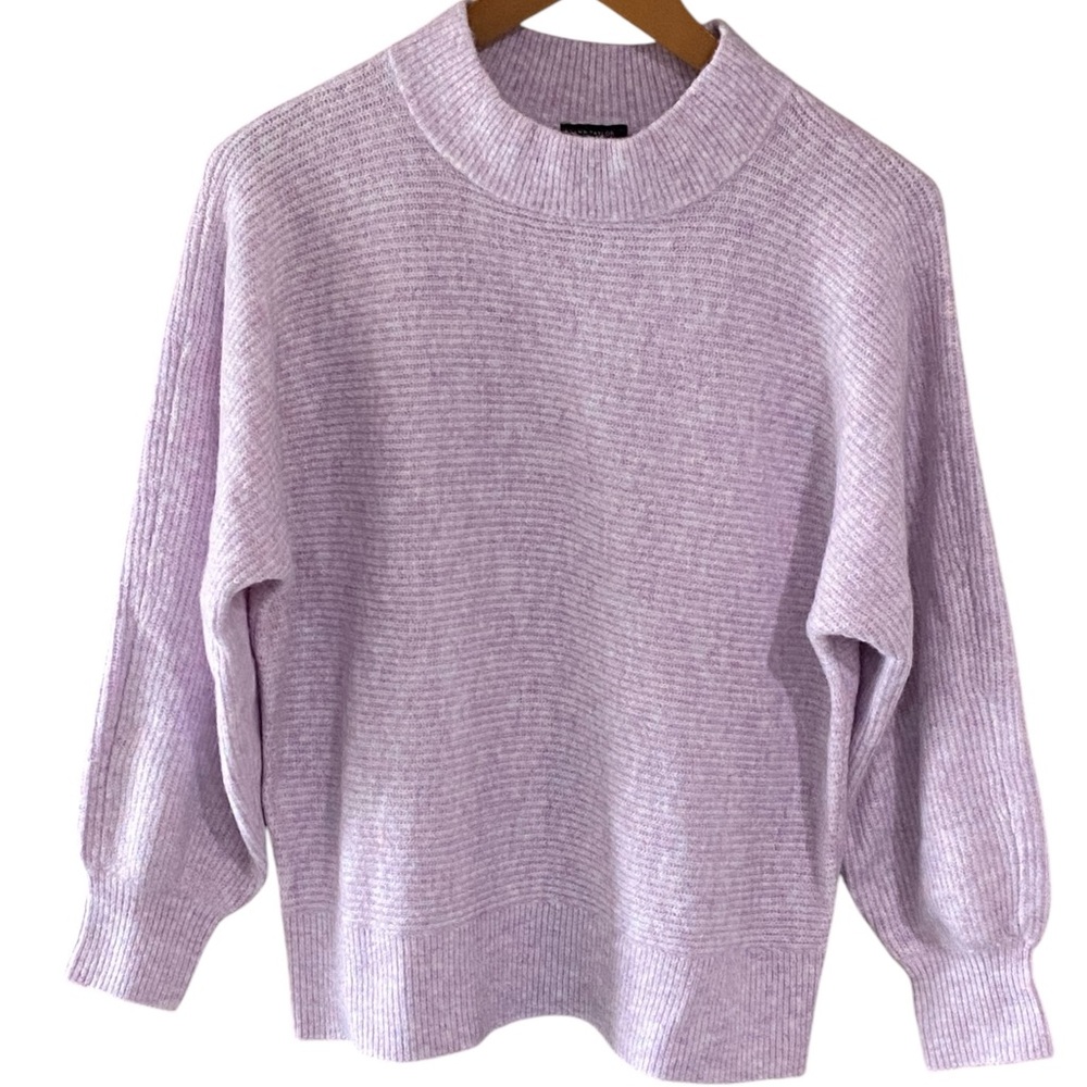 Ann Taylor Factory Cozy Ribbed Balloon Sleeve Sweater Size Medium - Picture 2 of 15